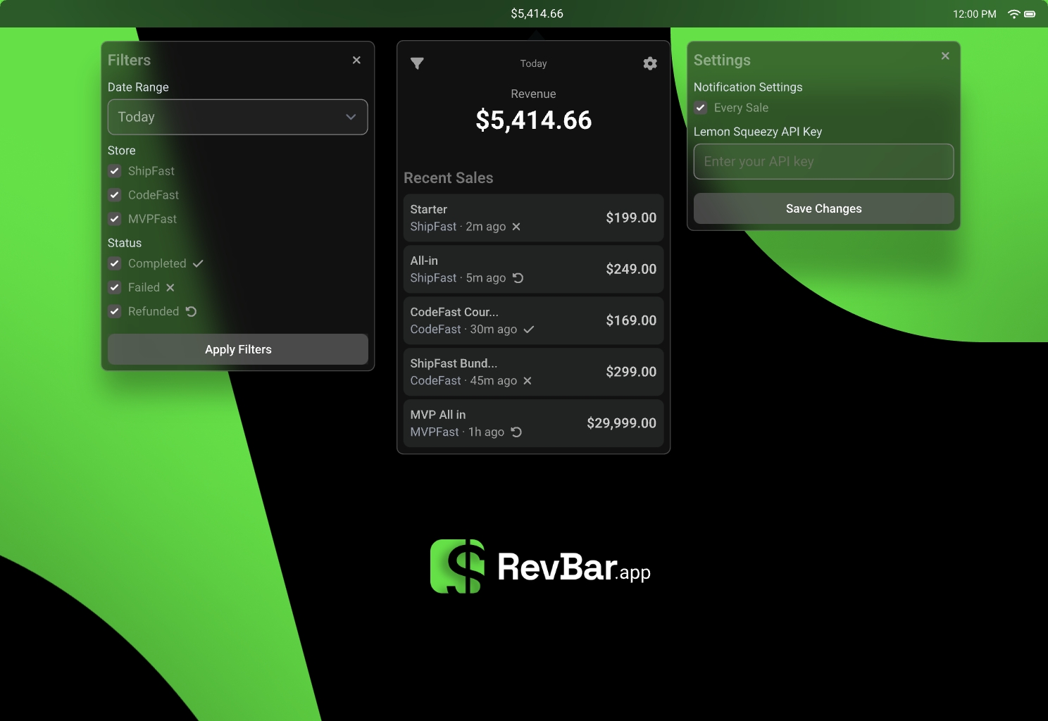 RevBar Interface